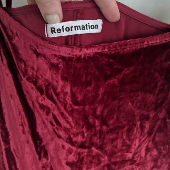 Reformation Ariana Crimson Velvet Midi NWT S - Picture 5 of 7